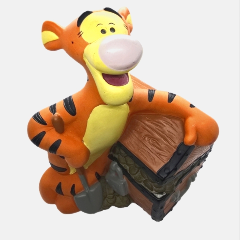 Vintage Disney Tigger Piggy Bank with Treasure Chest Piggybank Collectible